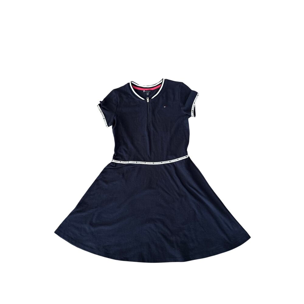 Tommy Hilfiger Girls Navy Logo Tape Skater Dress NWT Sz 16